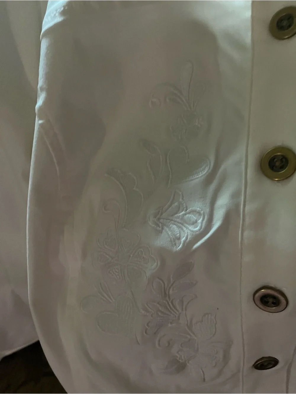 Nina Leonard Women's White Embroidered Button-Front Jacket - Picture 2 of 5